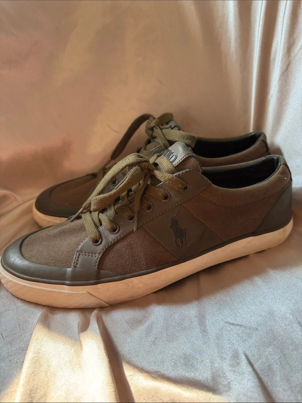 Polo by Ralph Lauren Olive/Tan Low-Top Canvas Sneaker